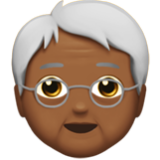 Apple(iPhone) Older Person: Medium-Dark Skin Tone Emoji