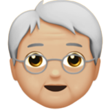 Apple(iPhone) Older Person: Medium-Light Skin Tone Emoji