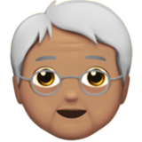 Apple(iPhone) Older Person: Medium Skin Tone Emoji