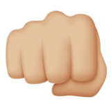 Apple(iPhone) Oncoming Fist: Medium-Light Skin Tone Emoji