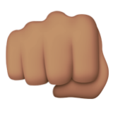 Apple(iPhone) Oncoming Fist: Medium Skin Tone Emoji