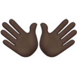 Apple(iPhone) Open Hands: Dark Skin Tone Emoji