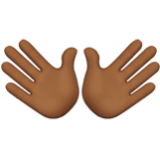 Apple(iPhone) Open Hands: Medium-Dark Skin Tone Emoji