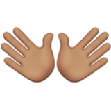 Apple(iPhone) Open Hands: Medium Skin Tone Emoji