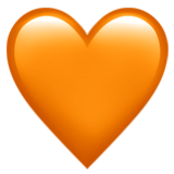 Apple(iPhone) Orange Heart Emoji