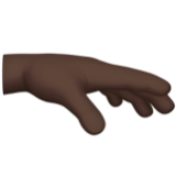 Apple(iPhone) Palm Down Hand: Dark Skin Tone Emoji