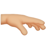 Apple(iPhone) Palm Down Hand: Medium-Light Skin Tone Emoji