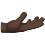 Apple(iPhone) Palm Up Hand: Dark Skin Tone Emoji