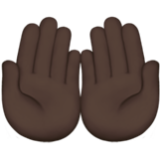 Apple(iPhone) Palms Up Together: Dark Skin Tone Emoji