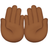 Apple(iPhone) Palms Up Together: Medium-Dark Skin Tone Emoji