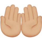 Apple(iPhone) Palms Up Together: Medium-Light Skin Tone Emoji