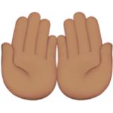 Apple(iPhone) Palms Up Together: Medium Skin Tone Emoji