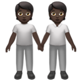 Apple(iPhone) People Holding Hands: Dark Skin Tone Emoji