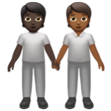 Apple(iPhone) People Holding Hands: Dark Skin Tone, Medium-Dark Skin Tone Emoji