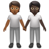 Apple(iPhone) People Holding Hands: Medium-Dark Skin Tone, Dark Skin Tone Emoji