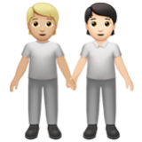 Apple(iPhone) People Holding Hands: Medium-Light Skin Tone, Light Skin Tone Emoji