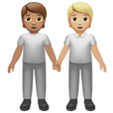 Apple(iPhone) People Holding Hands: Medium Skin Tone, Medium-Light Skin Tone Emoji