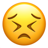 Apple(iPhone) Persevering Face Emoji