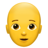 Apple(iPhone) Person: Bald Emoji