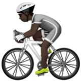 Apple(iPhone) Person Biking: Dark Skin Tone Emoji