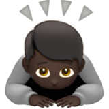 Apple(iPhone) Person Bowing: Dark Skin Tone Emoji