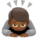 Apple(iPhone) Person Bowing: Medium-Dark Skin Tone Emoji