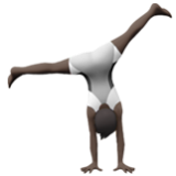 Apple(iPhone) Person Cartwheeling: Dark Skin Tone Emoji