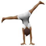 Apple(iPhone) Person Cartwheeling: Medium-Dark Skin Tone Emoji