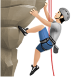 Apple(iPhone) Person Climbing: Light Skin Tone Emoji