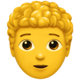 Apple(iPhone) Person: Curly Hair Emoji