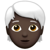 Apple(iPhone) Person: Dark Skin Tone, White Hair Emoji