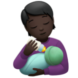 Apple(iPhone) Person Feeding Baby: Dark Skin Tone Emoji