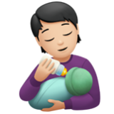 Apple(iPhone) Person Feeding Baby: Light Skin Tone Emoji