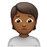 Apple(iPhone) Person Frowning: Medium-Dark Skin Tone Emoji