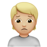 Apple(iPhone) Person Frowning: Medium-Light Skin Tone Emoji