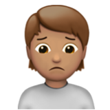 Apple(iPhone) Person Frowning: Medium Skin Tone Emoji