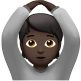 Apple(iPhone) Person Gesturing Ok: Dark Skin Tone Emoji