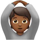 Apple(iPhone) Person Gesturing Ok: Medium-Dark Skin Tone Emoji