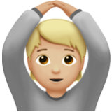 Apple(iPhone) Person Gesturing Ok: Medium-Light Skin Tone Emoji