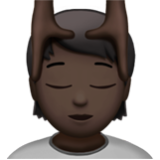 Apple(iPhone) Person Getting Massage: Dark Skin Tone Emoji