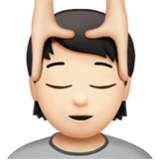 Apple(iPhone) Person Getting Massage: Light Skin Tone Emoji