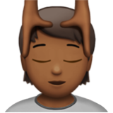 Apple(iPhone) Person Getting Massage: Medium-Dark Skin Tone Emoji