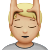 Apple(iPhone) Person Getting Massage: Medium-Light Skin Tone Emoji