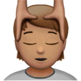 Apple(iPhone) Person Getting Massage: Medium Skin Tone Emoji