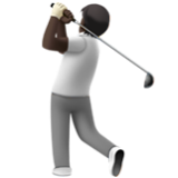 Apple(iPhone) Person Golfing: Dark Skin Tone Emoji