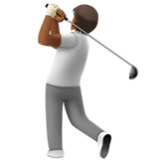 Apple(iPhone) Person Golfing: Medium-Dark Skin Tone Emoji