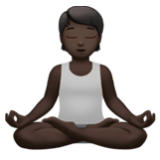 Apple(iPhone) Person In Lotus Position: Dark Skin Tone Emoji