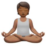 Apple(iPhone) Person In Lotus Position: Medium-Dark Skin Tone Emoji