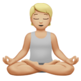 Apple(iPhone) Person In Lotus Position: Medium-Light Skin Tone Emoji