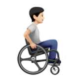 Apple(iPhone) Person In Manual Wheelchair Facing Right: Light Skin Tone Emoji